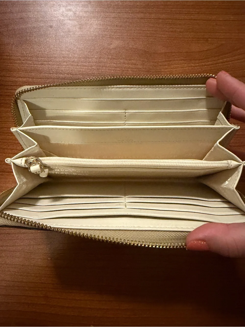 Kate Spade New York Gold Glitter Zip Around Wallet